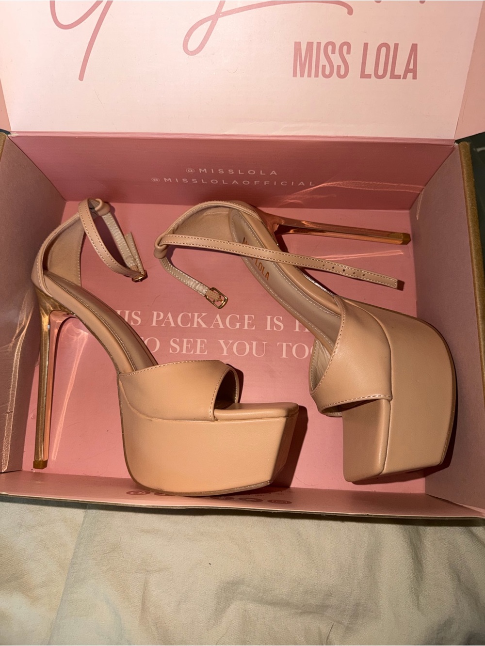 Miss Lola nude Platform Stiletto heels